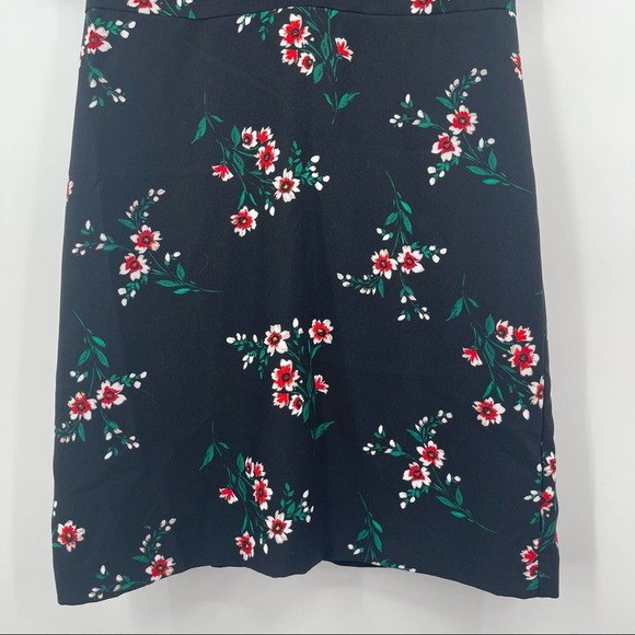 DRAPER JAMES Dress Black Floral Printed Crepe V-Neck Dress Party Cocktail SZ 10 - Picture 10 of 15
